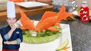 Hướng Dẫn Chi Tiết TỈA CON CÁ Từ Cà Rốt Đẹp Mắt