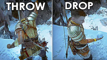 Throw a snow ball to Sindri vs Drop it - God of War Ragnarok