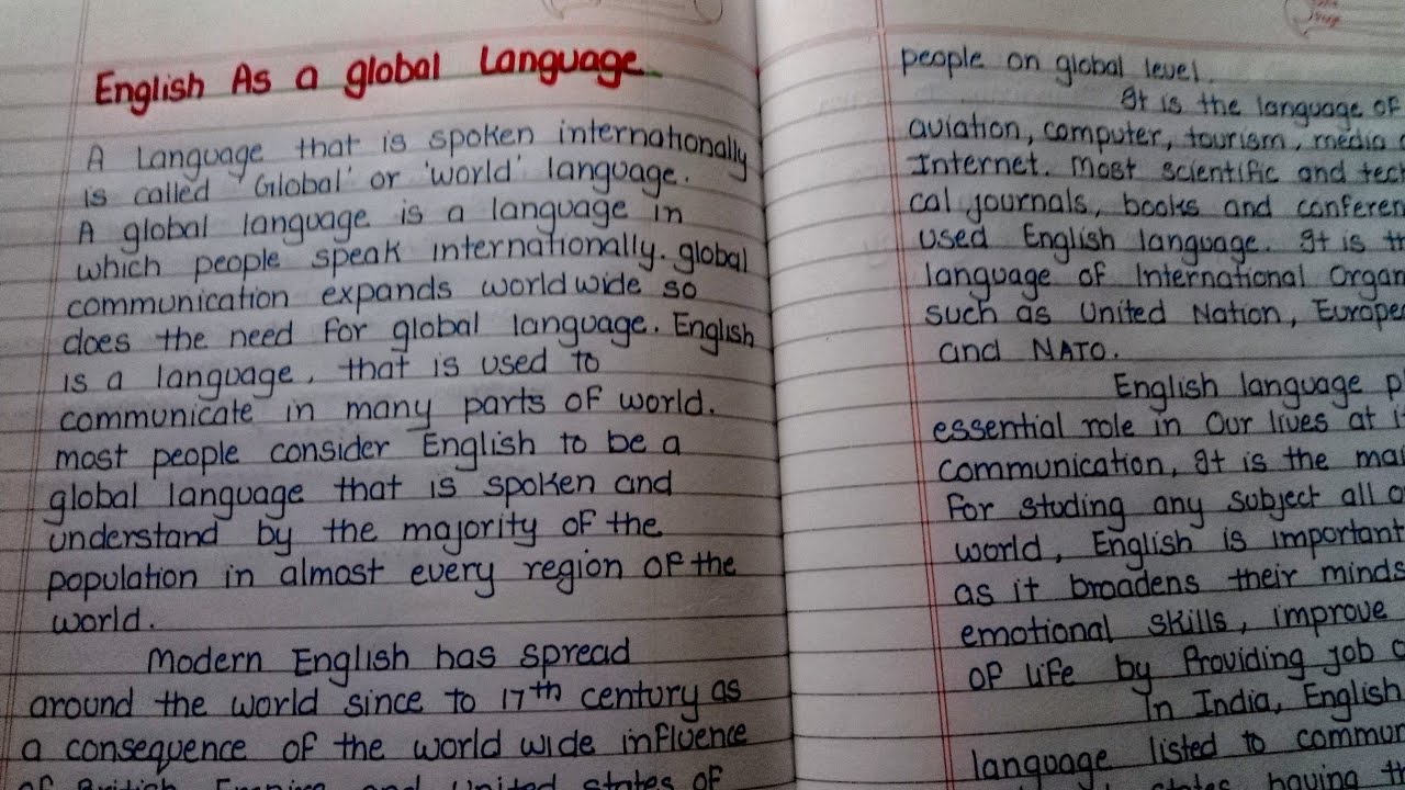 essay writing about global language