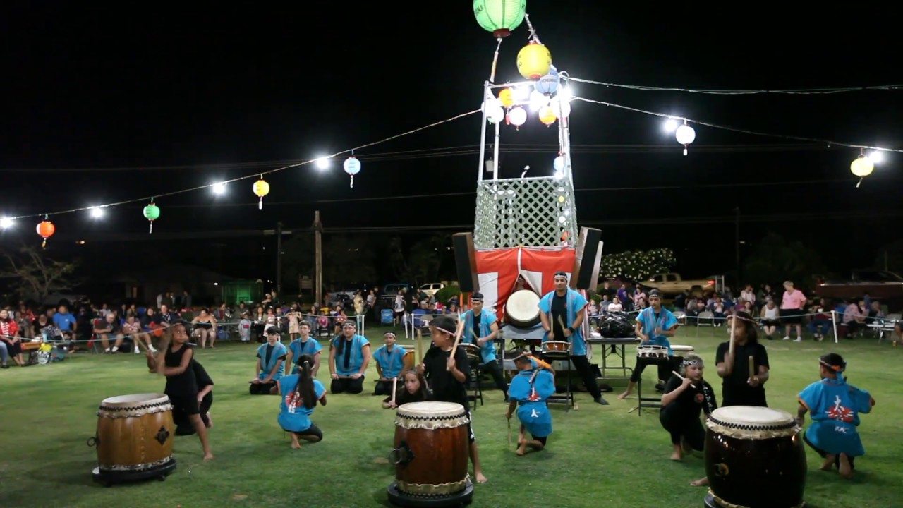 Taiko Drumming by Tsunami Taiko during 2018 Bon Dance at WKHM Hanapepe