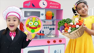 annie and sammy pretend play with kitchen restaurant toy playset food toys