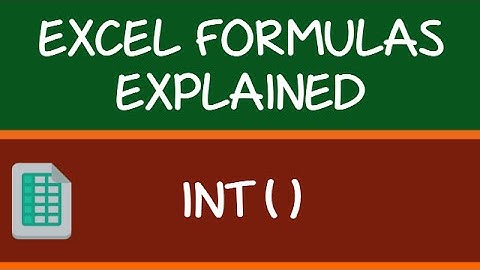 INT Formula in Excel