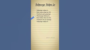 Thumbnail of Tadpaoge Tadpa Lo Lyrics - Lata Mangeshkar #songlyrics #oldsong