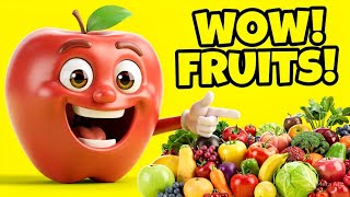 Learn Fruits &amp; Vegetables Names 🍎🥦 | Fun Kids Learning Video | Colors &amp; Food for Kids