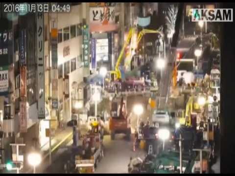 sinkhole disaster Japonya'da çöken yol 1 hafta içinde onarıldı