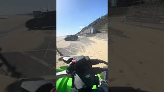 Beach cruise in sunny Bournemouth on the Kawasaki kfx 400