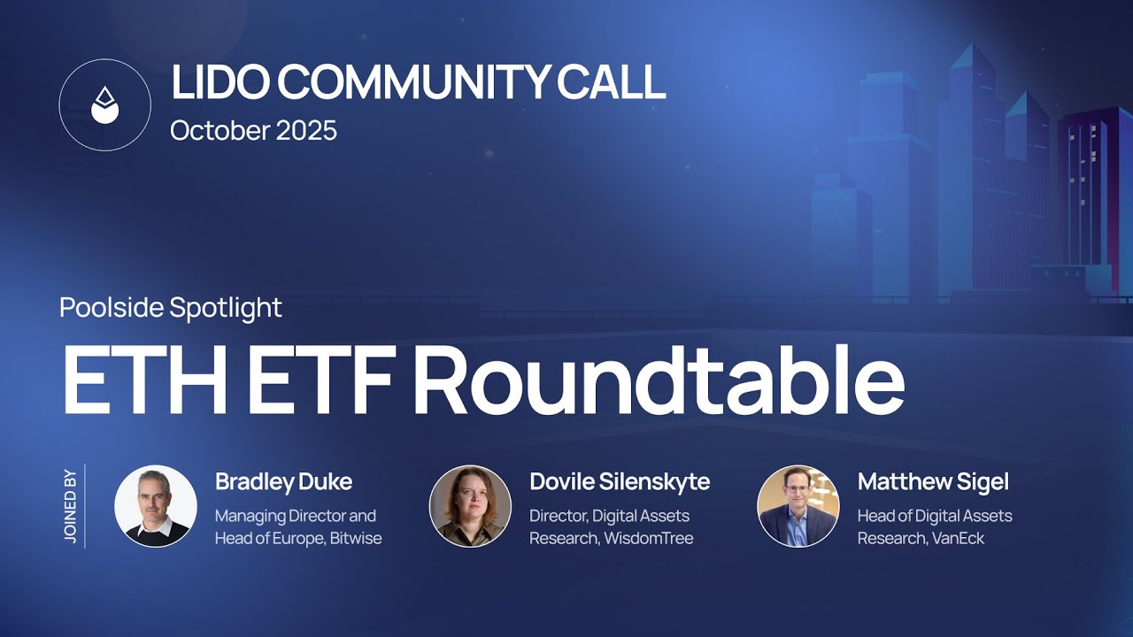 ETH ETF Roundtable with Bitwise, VanEck, and WisdomTree — Lido Poolside  Spotlight