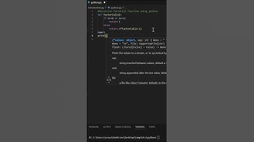 recursive factorial function using python #python #pythontutorial #pythonprogramming