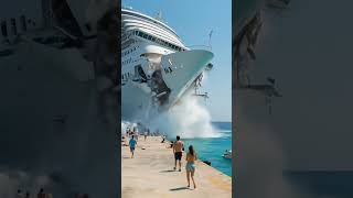 Cruise Ship Disaster Mive Ship Crashes Into Pier Chaos & Panic In Harbor