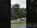 Car exploded catches fire on new jersey highway 42