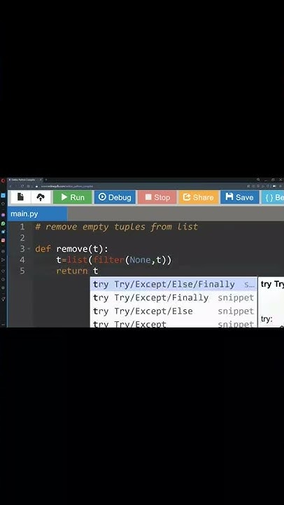 Python | Remove empty tuples from a list - YouTube