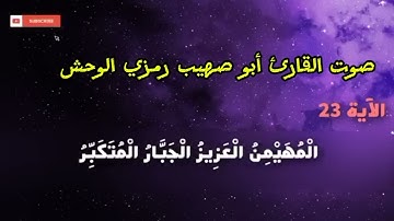 تلاوة من أواخر سورة الحشر  للقارئ أبو صهيب رمزي الوحش