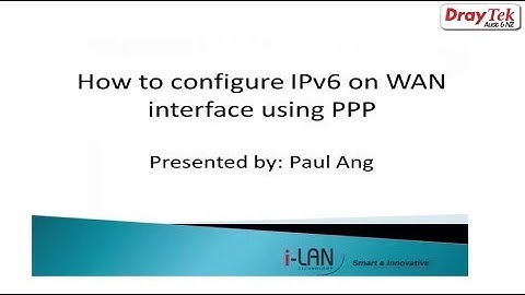 How to Configure IPv6 on WAN interface using PPP