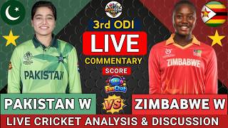 Pakistan Women vs Zimbabwe Women | PAK W vs ZIM W 3RD ODI Match | Live Cricket Score & Commentary