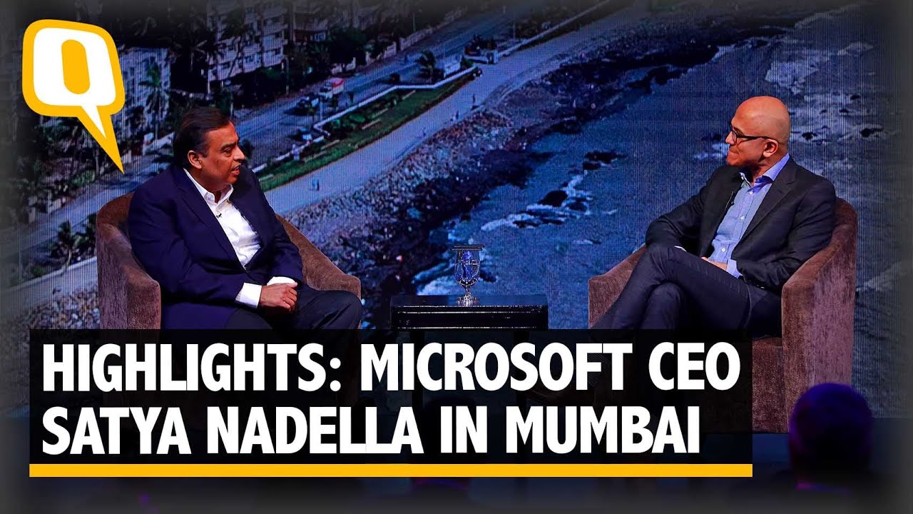 Microsoft CEO Satya Nadella Speaks to India Inc | The Quint - YouTube