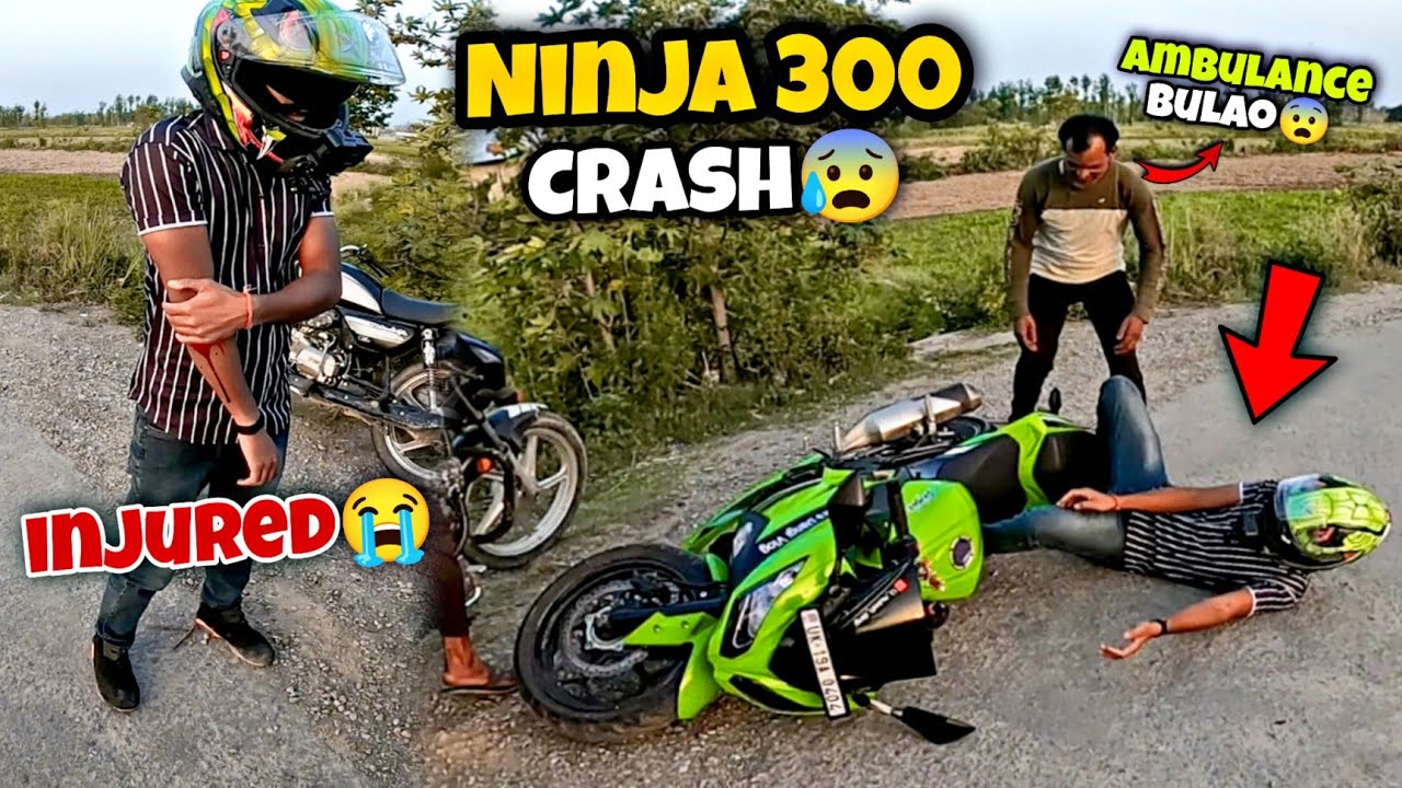 Kawasaki ninja crash on highway😭need ambulance💔😰 Total loss😰
