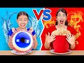 빨강 VS 파랑 챌린지 || 123 GO! CHALLENGE Korean의 24시간 동안 단 한 가지의 색 음식만 먹기!