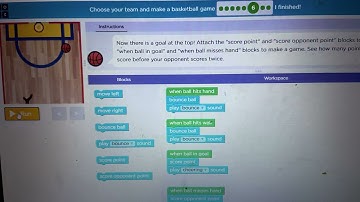 Code.org Choose your team and make a basketball game Puzzle 6