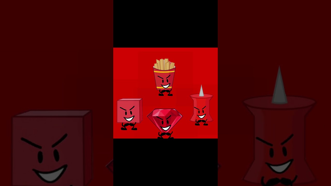 All red characters doing loser dance (bfdi)