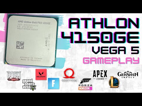 AMD Athlon PRO 4150GE Vega 5 iGPU Test in 8 Games | 1080p, 900p, 720p | Gameplay Benchmark