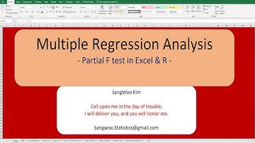 087 Partial F test for Multiple Regression Analysis in Excel and R