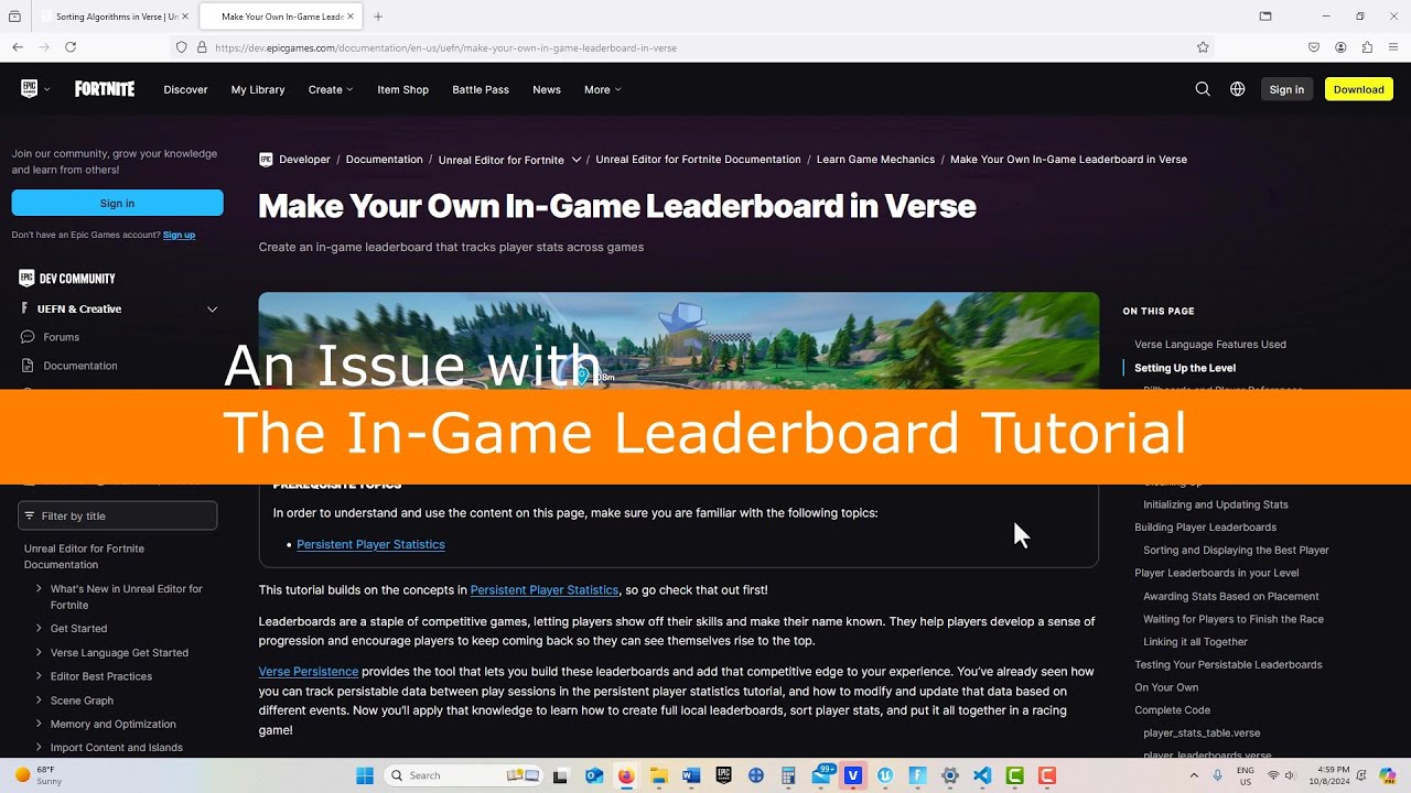 The In-Game Leaderboard Tutorial (resolving an issue) - YouTube