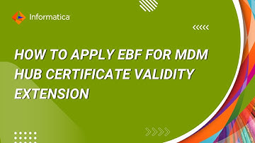 How to Apply EBF for MDM Hub Certificate Validity Extension