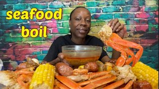 Seafood Boil | snowcrab legs, shrimp, corn, potatoes | mukbang | eat with me | asmr