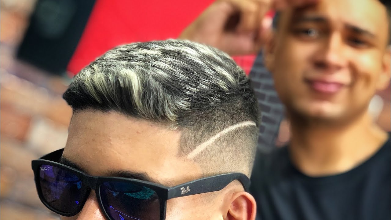 Degradezinho em V com luzes #luzesnocabelo #corte #barber #barbearia #