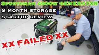 Sportsman 4000 Generator. 9 months in storage startup test.