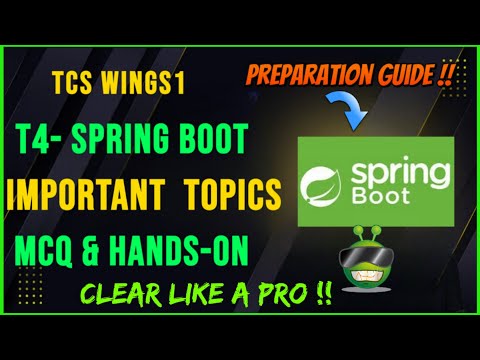 Wings1 T4-Spring Boot MCQ's & Handson Important Topics | Preparation Guide #tcs #wings1 #springboot