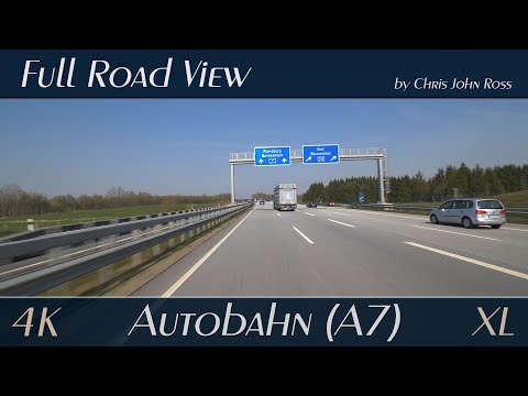 Autobahn (A7), Germany: Neumünster - Flensburg/Harrislee - 4K (UHD/2160p/60p) XL Video