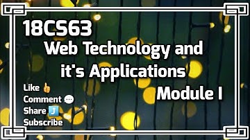 18CS63 - Web Technology - MODULE 1 - Web Technology and Its Applications - VTU 6th SEM CSE/ISE