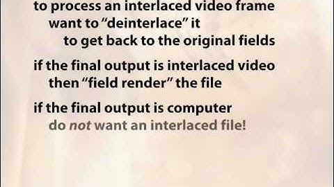 Fields & Interlacing: Introduction