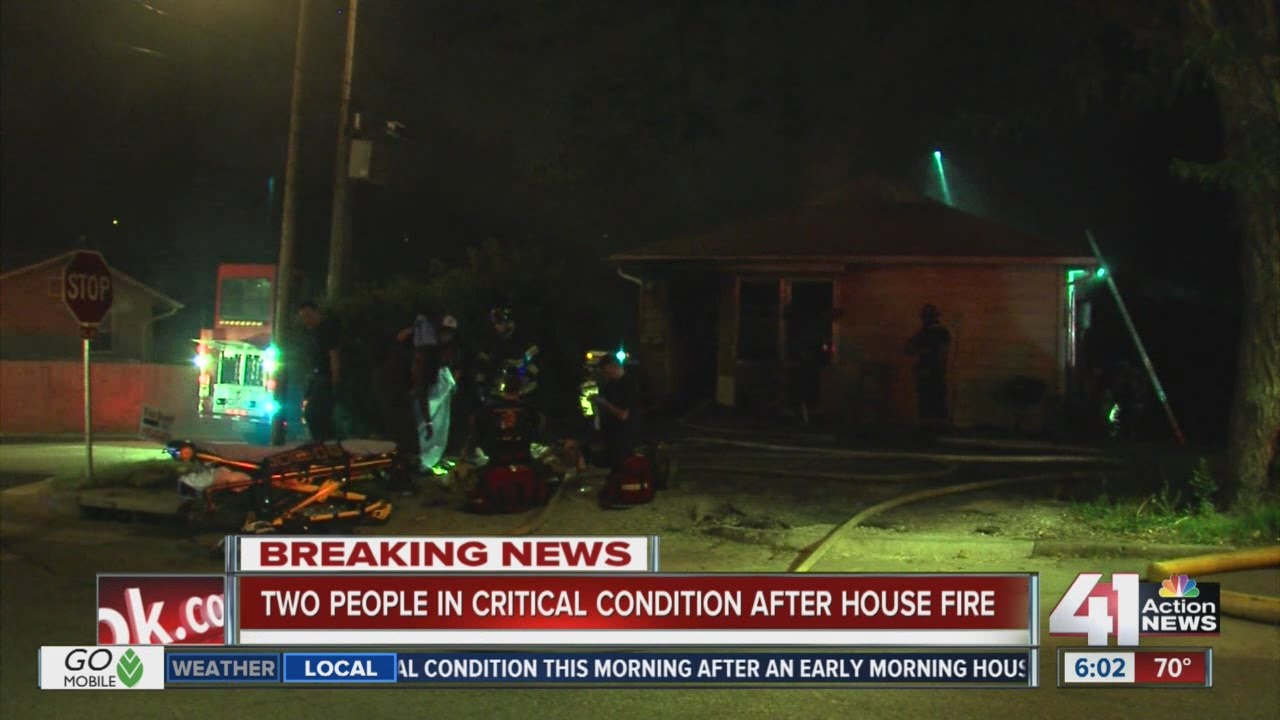 Two people hospitalized after KCMO house fire - YouTube