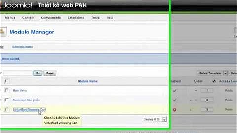 Hướng dẫn cài đặt component Virtuemart Tạo gian hàng trong Joomla Thiết kế web Joomla
