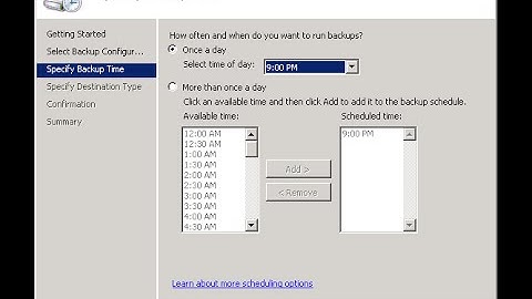 Windows server 2012 shadule backup