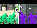GREEN ALIEN GANG VS PURPLE ALIEN GANG  - GTA 5 TikTok Compilation