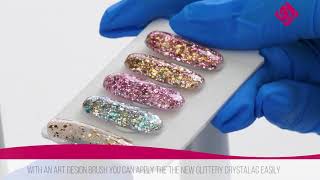 Glittery 3 Step CrystaLac gel polishes