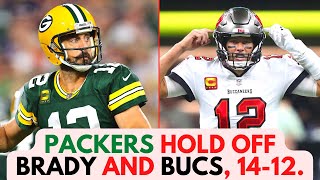 Rodgers Throws for 2 TDs, Holds Off Brady & Bucs, 14-12