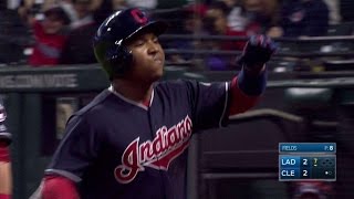 LAD@CLE: Ramirez launches game-tying solo shot in 7th