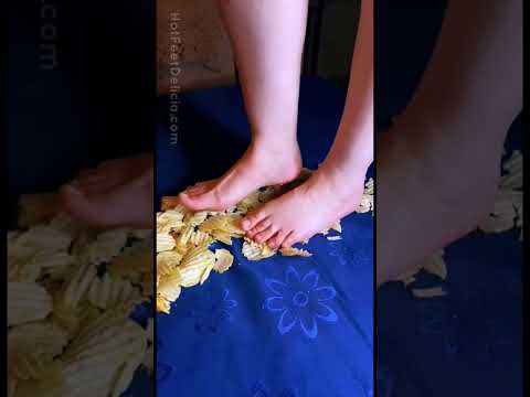 Food/ASMR Feet smashing French fries