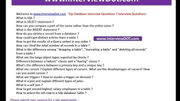 Interviewdot com job portal top database interview questions interview