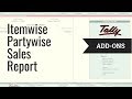 Itemwise Partywise Sales Amount | Tally AddOns by Anita International