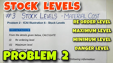 #3 Stock Levels - Problem 2 - Reorder, Maximum, Minimum, Danger - B.COM / CA INTER -By Saheb Academy