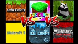 Minecraft PE 1.19 BETA VS Craftsman KingCraft VS Minicraft 3 VS Ice Craft VS Mastercraft Jungle screenshot 3