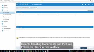 Disable Creating Documents and Pictures Folder for Users in Centrestack