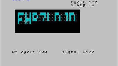 Advent of Code, Day 10, 2022 Visualized — ZX Basic on 8-bit Z80 (running on ZX Spectrum [FUSE])