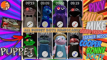 ROBLOX PUPPET - ALL BOTS JUMPSCARES (1 - 8) - Miguel Games YT:-D