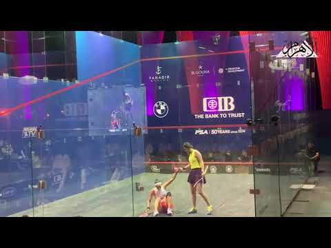 في 81 دقيقة نوران جوهر تتغلب على نور الشربيني وتحقق لقب بطولة الجونة للاسكواش للعام الثاني